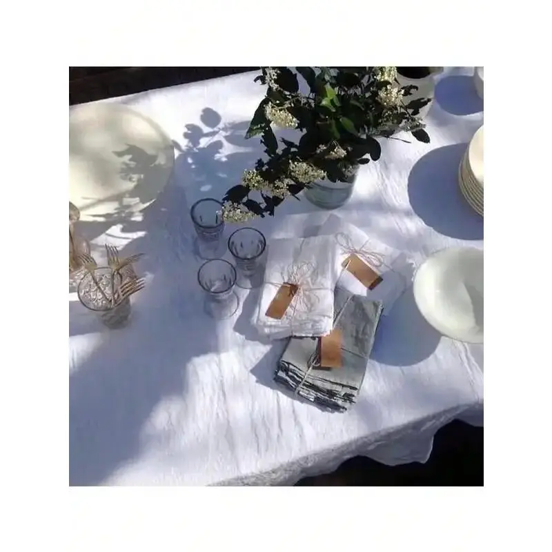 Modern Cotton Linen White Tablecloth Home Decoration Tablecloth Wedding Decoration Tablecloth 3