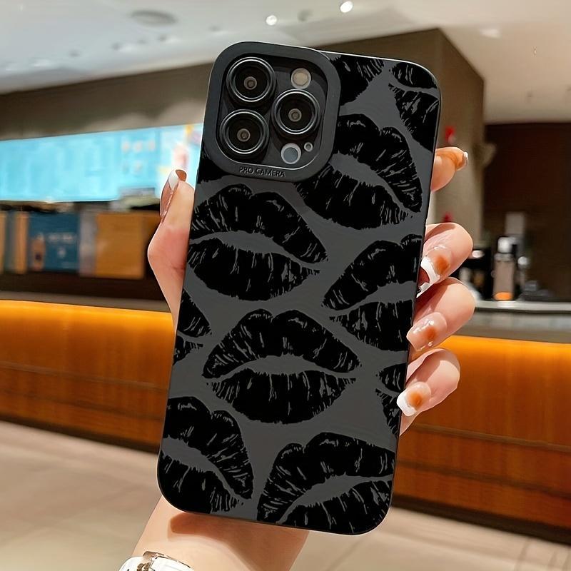 Product Introduction of Phone Case (1 Count), Lip Print Pattern Shockproof Mobile Phone Protective Cases, Cellphone Cover for iPhone 0