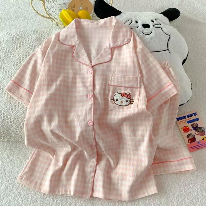 Product Introduction of Bộ Pijama Ngắn Tay Chất Cotton Sữa Mềm Mịn Hàng Quảng Châu - Quần Ngủ, Pijama, Nữ, Women 13