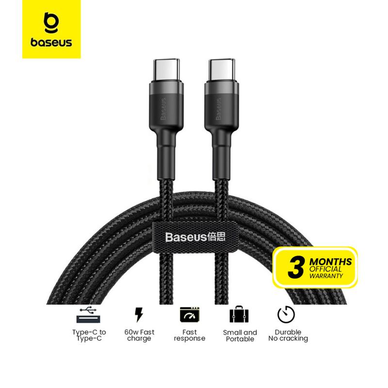 Baseus Kabel Data Cafule Type-C to USB C Cable PD2.0 60W Fast Charging (20V 3A) 1