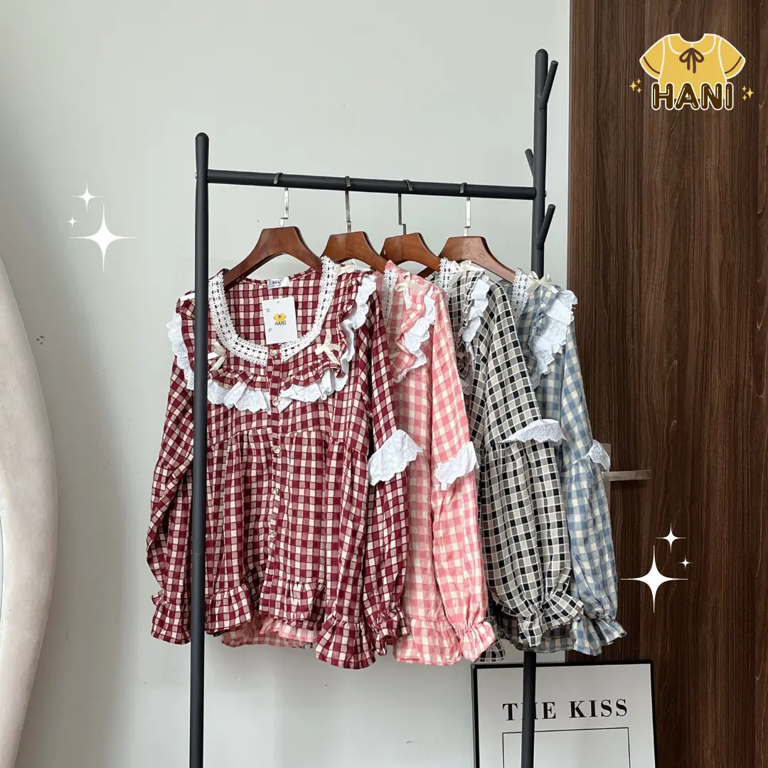 Bộ Đồ Ngủ Nữ Pijama Đũi Nhung Tiểu Thư HANI HK04 Thiết Kế Đáng Yêu Chất Mềm Mịn Mát Xmas Tết