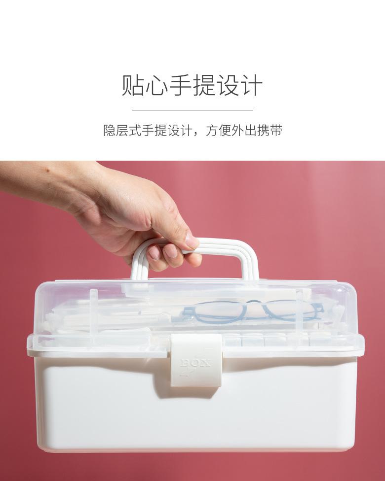 Product Introduction of Medicine Box Home First Aid Medical Box Student Art Tools Drawing Stationery Storage Box Multifunctional Storage Box 5
