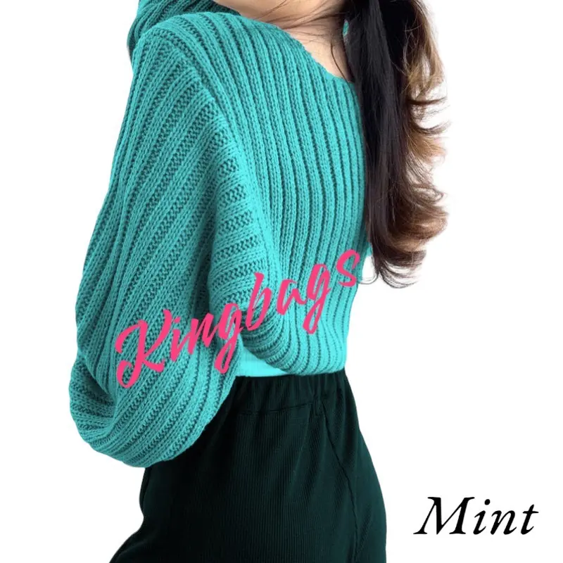 Baju Rajut Liam Lengan Panjang bolero cardigan Crop Simple Wanita 6