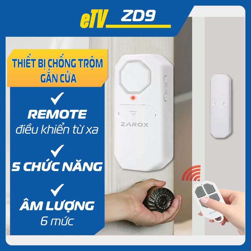 Product Introduction of Thiết bị báo khách, báo động chống trộm gắn cửa  ZAROX ZD9 có thể tùy chỉnh âm lượng và kèm remote điều khiển bật/tắt từ xa 7