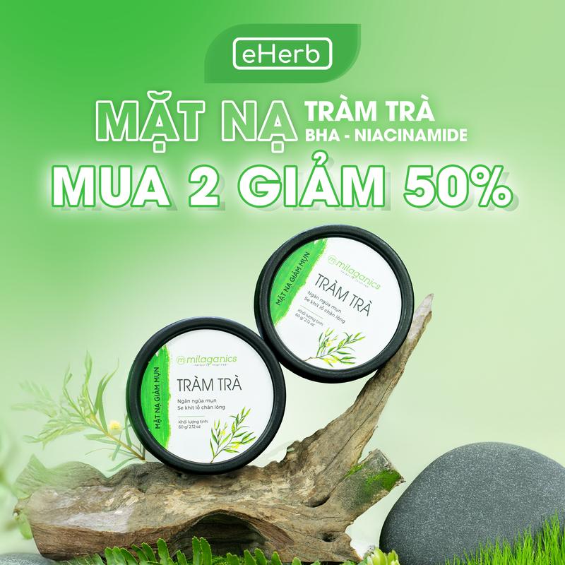 [MUA 2 GIẢM 50%] Mặt Nạ Đất Sét Tràm Trà & BHA MILAGANICS Hỗ Trợ Dưỡng Trắng Da Cho Da Mụn Ẩn, Da Dầu Mụn HSSV EHERB - Mask Đất Sét Tràm Trà Cấp Ẩm, Hỗ Trợ Phục Hồi Mờ Thâm Cho Nam Giới Skincare Chăm Sóc Da Khô Dưỡng Da Làm Đẹp Da Dưỡng Ẩm Da