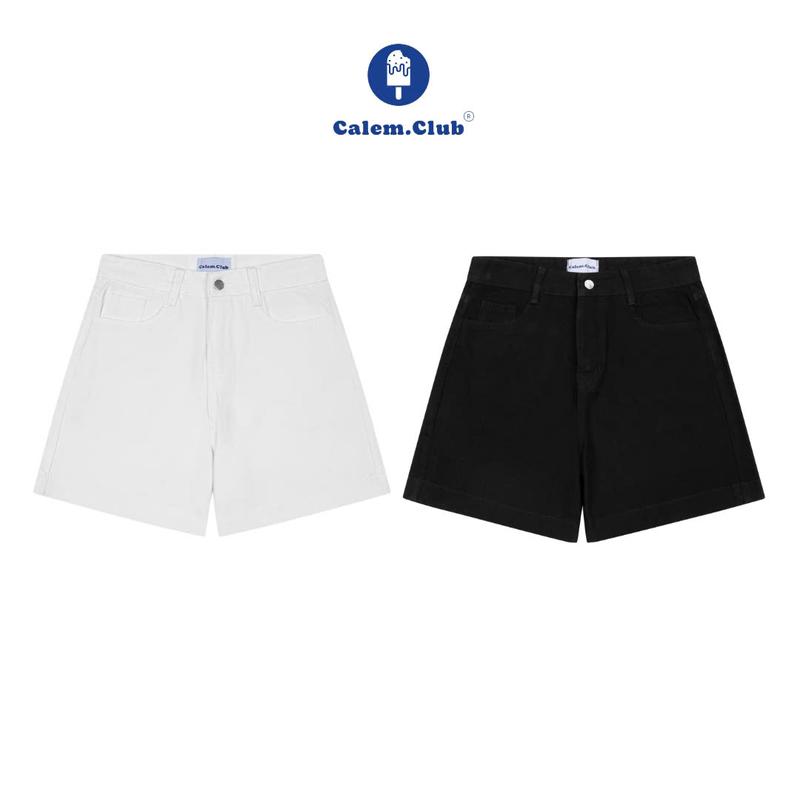Calem.Club - Quần short lửng WAIST năng động mùa hè chất Kaki Jean quần đùi nữ dáng ngắn trên gối quần short nữ