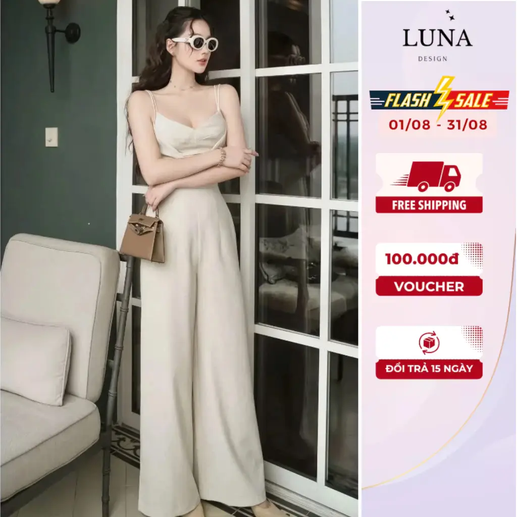 Set Jumpsuit Hot Girl Dạo Phố Sang Chảnh Luna Design Thiết Kế Cut Out Chữ V Tôn Dáng Đi Tiệc Hẹn Hò Trẻ Trung Năng Động