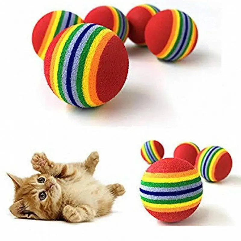 ALFAMEGA MAINAN HEWAN - Bola Pelangi Mainan Gigitan Bola Gigit Kucing Anjing Pet Cat Dog Toy