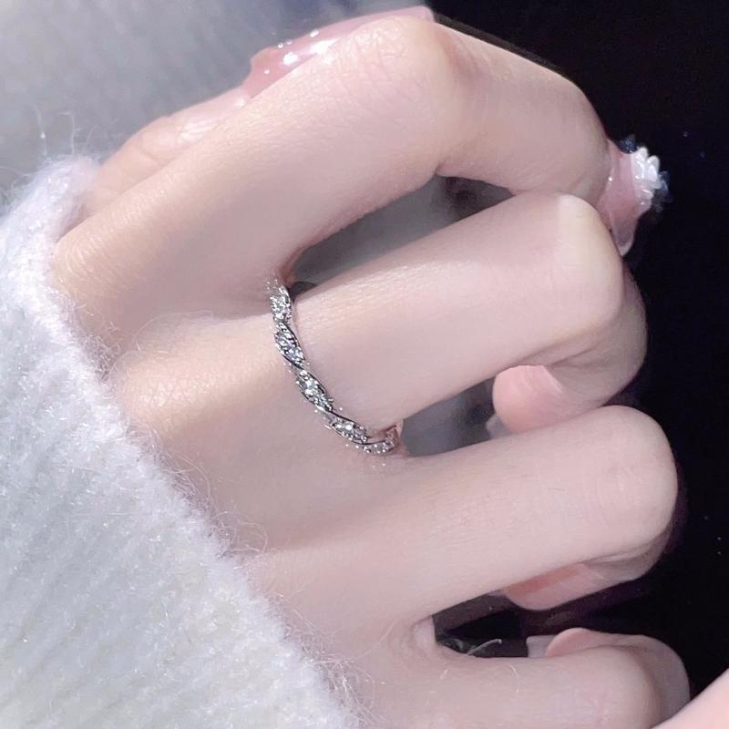 Nhẫn Kim Cương Bạc 925, Nữ, Độc Đáo Ins, Cao Cấp, Ưa Nhìn, Đơn Giản Và Thanh Lịch, Có Thể Điều Chỉnh, [Lmy], Thích Hợp Làm Nhẫn Vụ Xơ 3