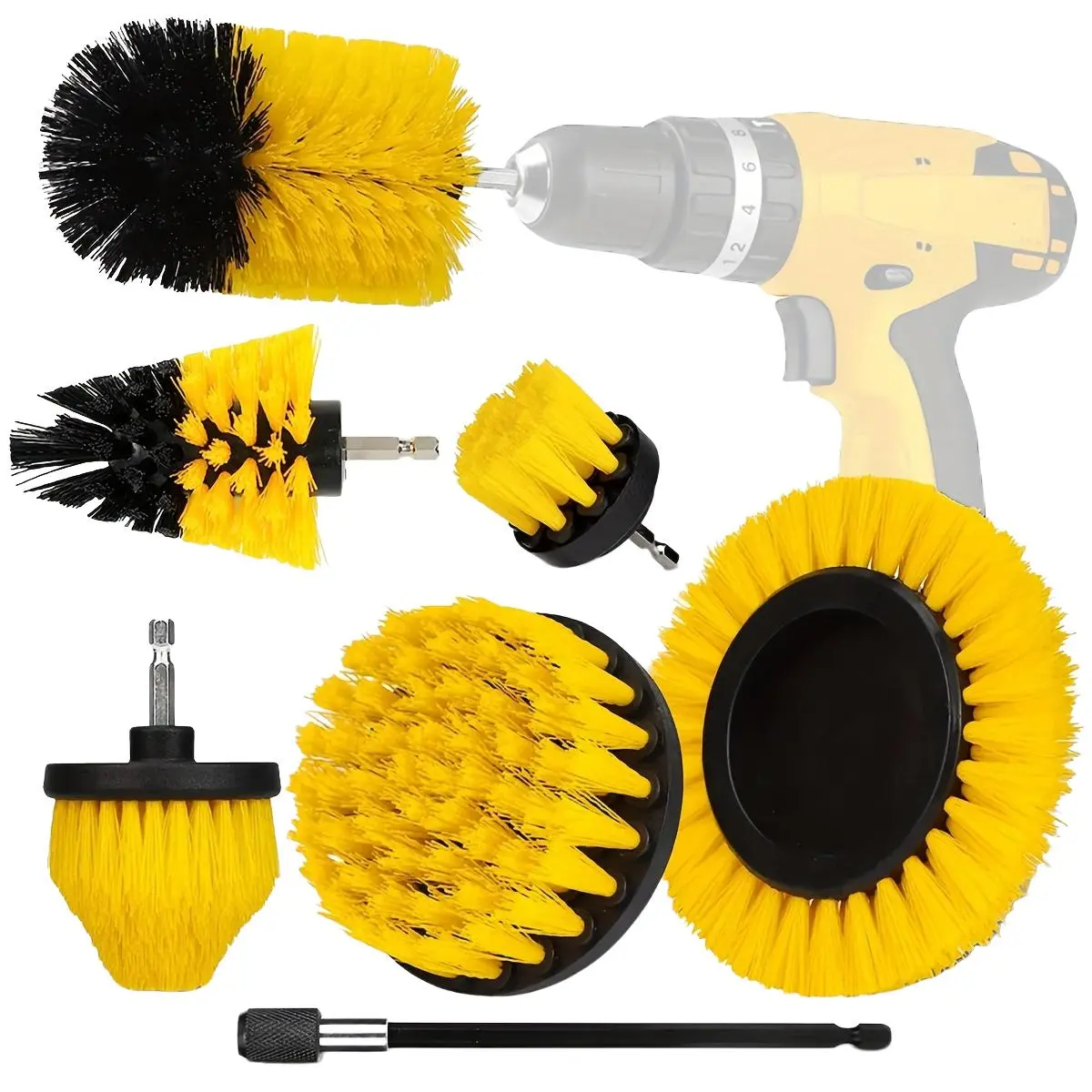 Lightweight Car Polishing Brush Set with Scrub Pads & Sponges, Cleaning Brush Tool Kit for Bathroom Tile Bathtub, Grout Floors, Tub Shower Tiles, Cars, Durable, Home, Household Items, Portable
