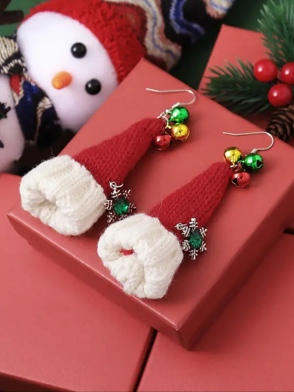 Cute Christmas Themed Dangle Earrings, Snowflake & Bell Decor Dangle Earrings, Fashion Jewelry Accessories for Women & Girls 5