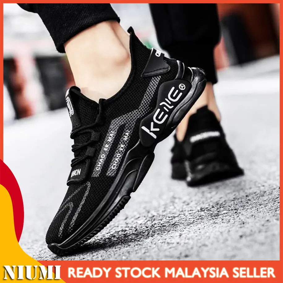 【Ready Stock】 NIUMI NS071 Fashion Men Flyknit Sport Shoes Breathable Sneakers Running Shoes Lelaki Kasut Sukan