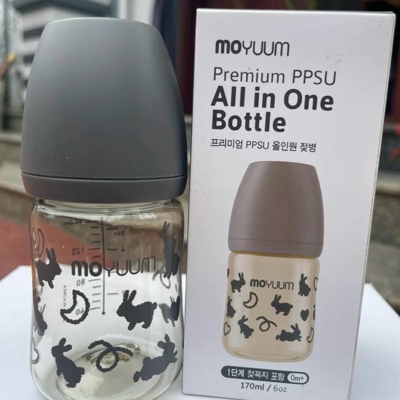 Bình sữa moyum hoạ tiết thỏ Hồng,tho xam 170ml 270ml