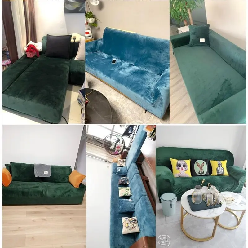Bọc Ghế Sofa Vải Nhung, Bọc Bụi, Co Giãn, Bọc Đi Văng Hệ Thống, Vỏ Sofa Hình Chữ L, Vỏ Ghế Sofa Ghế Dài, Thích Hợp Cho Phòng Khách, 1 Cái 8
