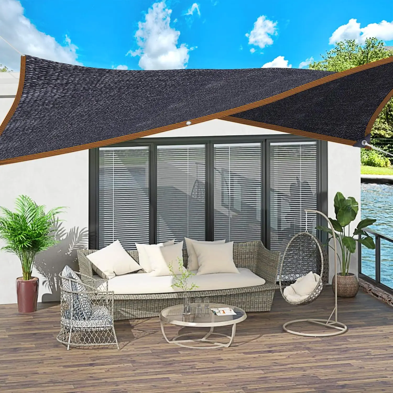 Outdoor Garden Sunshade Net, 1 Set Sunshade Net with 5m Rope, Outdoor Garden Sunshade Net for Greenhouse, Yard, Plant, Pergola, Balcony