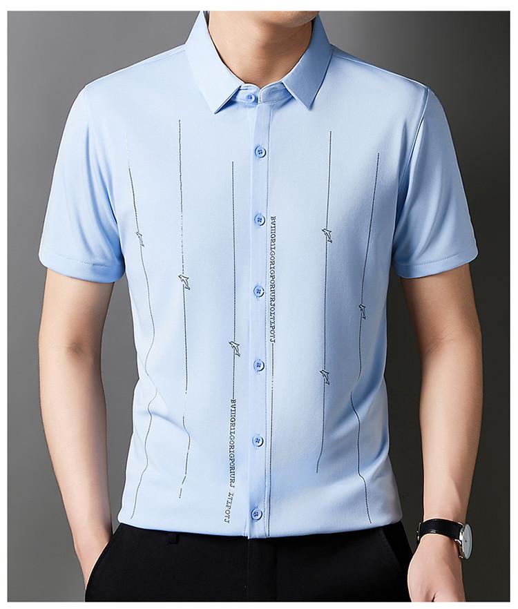 Product Introduction of Men's Casual Polo Shirt Short Sleeve Breathable Easy Versatile Striped Design 1