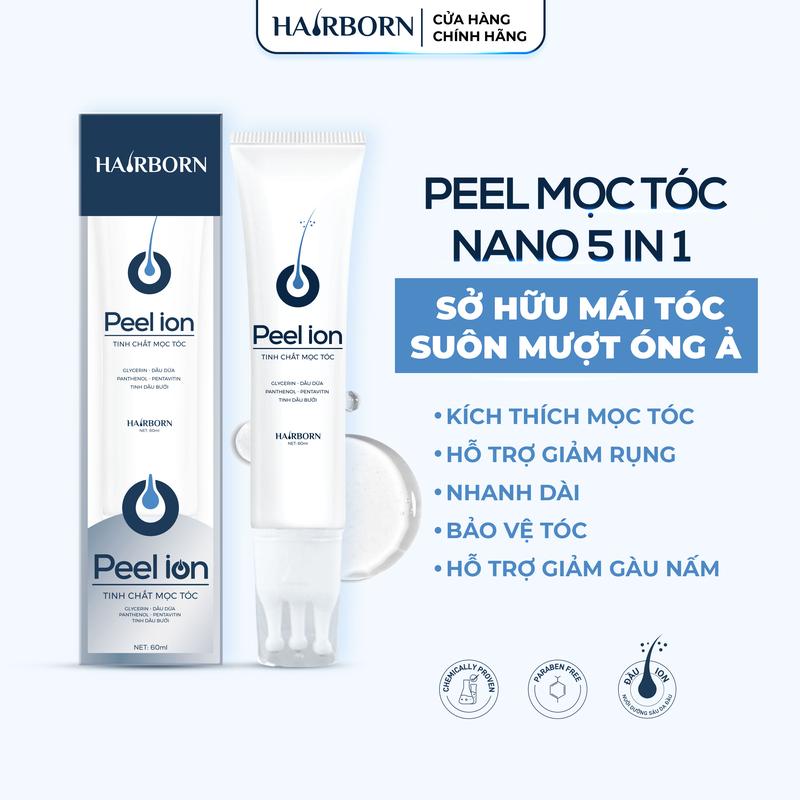 Peel lăn tóc Hairborn i-on Tuýp 60ml Tinh chất hỗ trợ m.ọc tóc giảm rụng hiệu quả