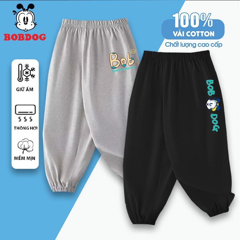 Quần dài cho bé trai BOBDOG 2024, quần thu đông chất thun cotton dáng jogger in hình cute ngộ nghĩnh cho bé quần  kaki