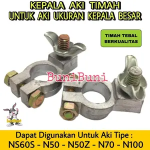 Kepala Aki TIMAH Mobil NS70 / Terminal Klem Aki Mobil Ukuran BESAR Bahan TIMAH NS70 - SEPASANG