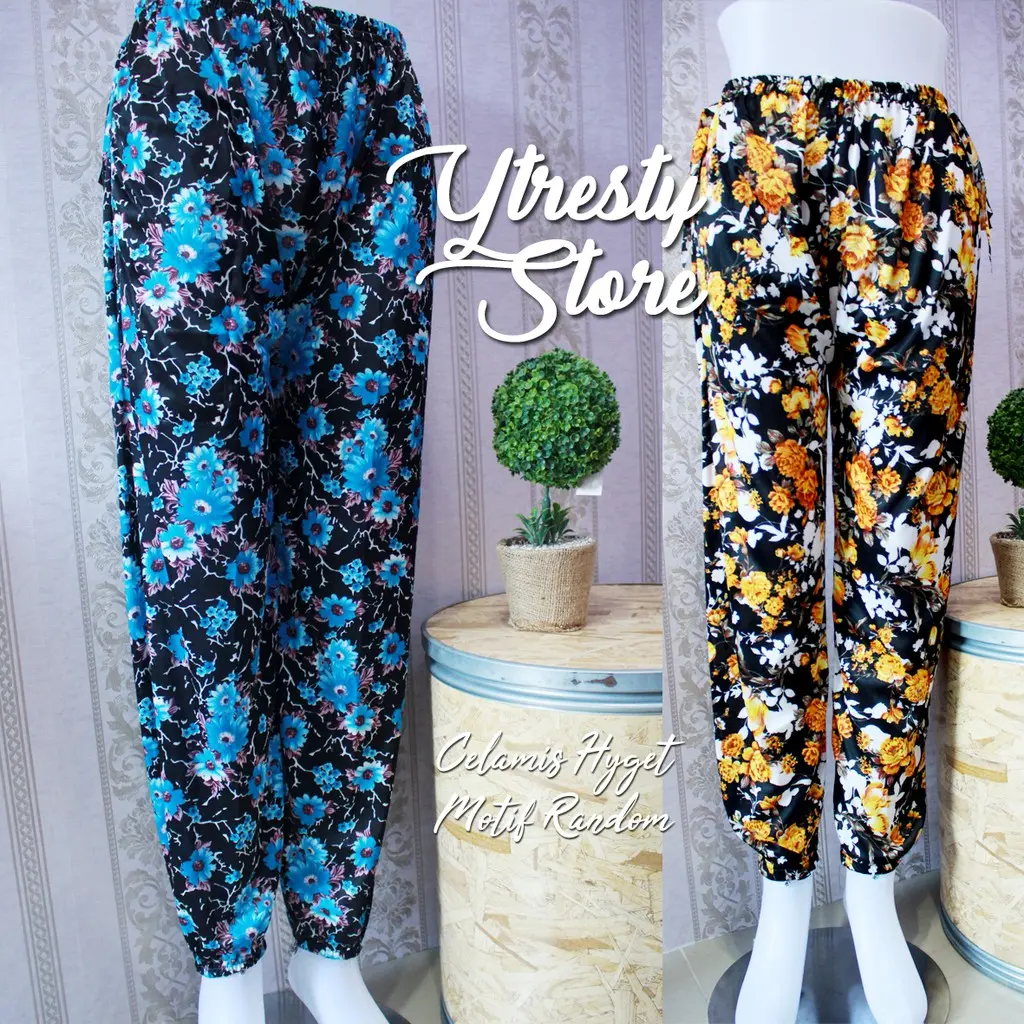 [PROMO PAKET ISI 5 PCS] LEGGING HYGET PANJANG MOTIF BUNGA - celana dalam gamis hyget motif bunga