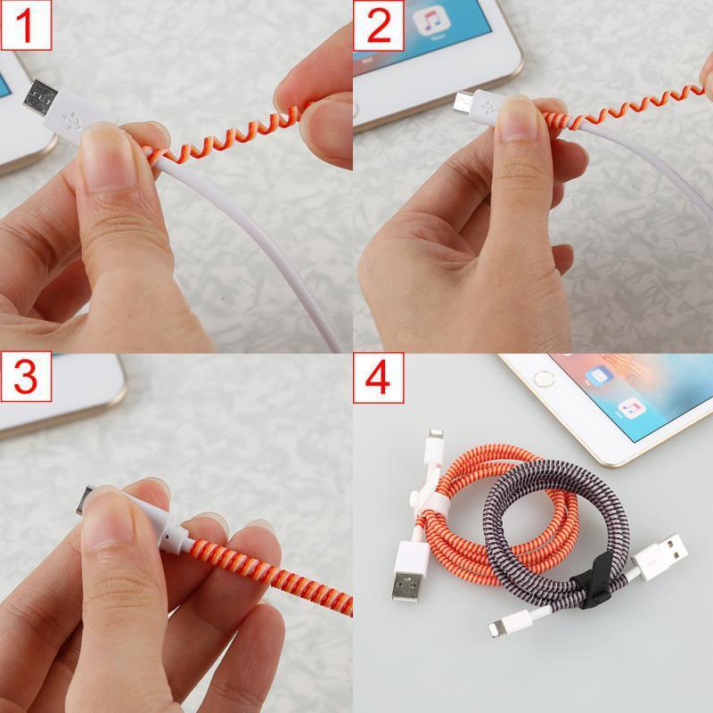 For Mobile Phone Data Cable Protector 1.4 Meters Charging Cable Winding Protection Rope Creative Winding Device 6
