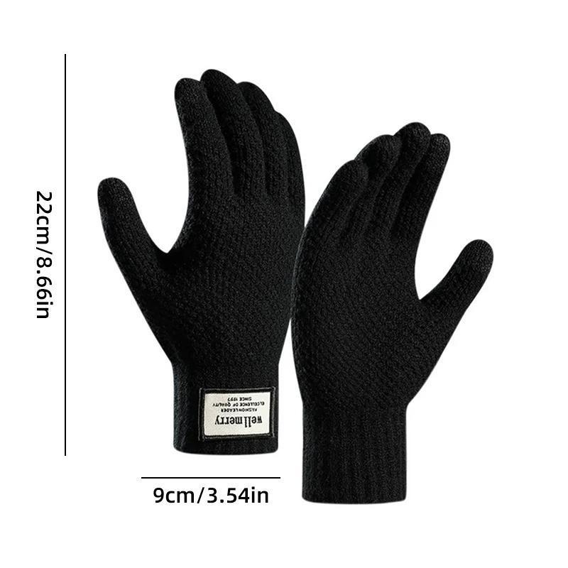 Winter Men Knitted Gloves Touch Screen High Quality Male Mitten Thicken Warm Wool Cashmere Solid Color Men Business Gloves 8