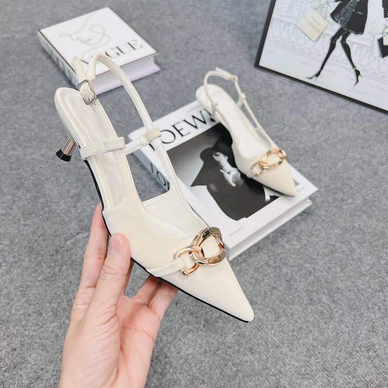  Sục  Nữ 3 Phân Cao Cấp Hậu Chun Mũi Nhọn Phối Mắt Xích   D28   Shoes DéP 