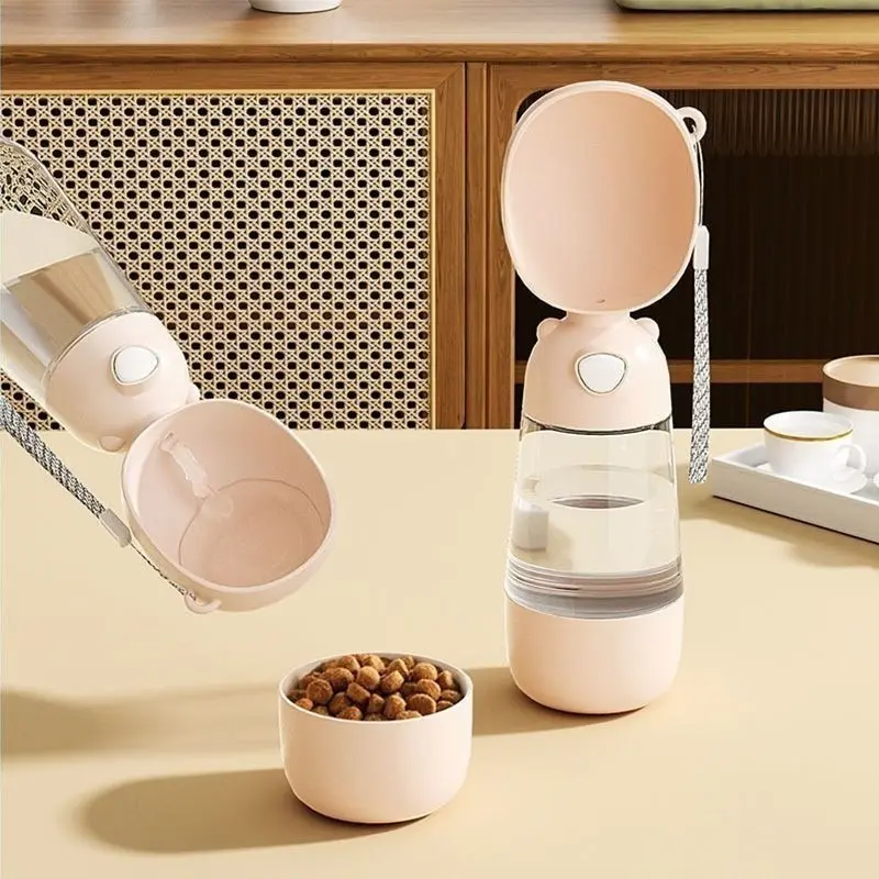 Product Introduction of Pet Water Bottle Portable Pet Accompanying Cup Cat Dog Travel Water Bottle Drinking Food Bowl 2 in 1 14