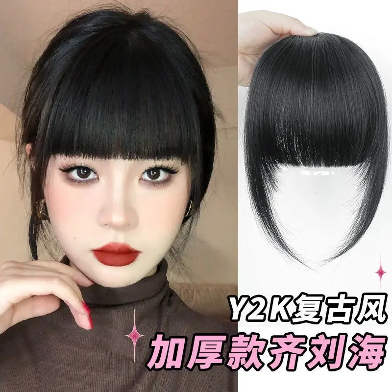 Tóc Giả Tóc Mái, Tóc Nhân Tạo, Mái Ngang 3D, Dành Cho Nữ, Trông Tự Nhiên, Dày, Tóc Mái Qi Bang, Siêu Mỏng, Phong Cách Truyện Tranh Nhật Bản, Tóc Mái Giả Không Khí, Sợi Đội Đầu Women