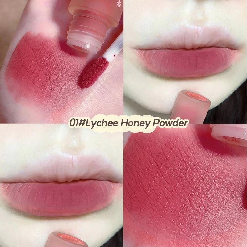 Bộ Son Môi Lỏng, Gương Lustrous Dewy Finish, Bộ Men Môi Dưỡng Ẩm Lâu Dài, In Hình Gấu Dễ Thương Cosmetic Mỹ Phẩm Trang Điểm 1