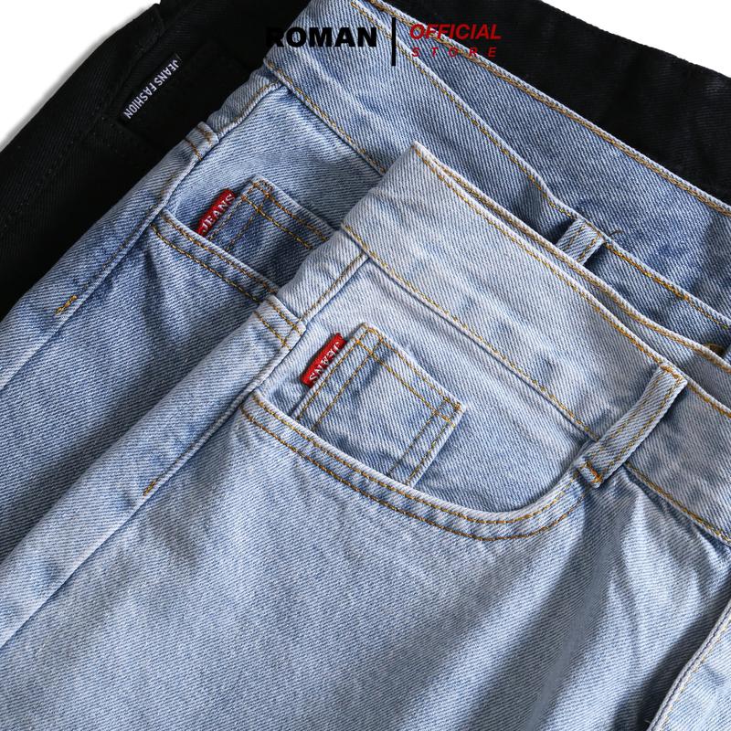 Quần jean baggy nam ống rộng suông đứng chất bò cao cấp ROMAN QJ03 suong 5