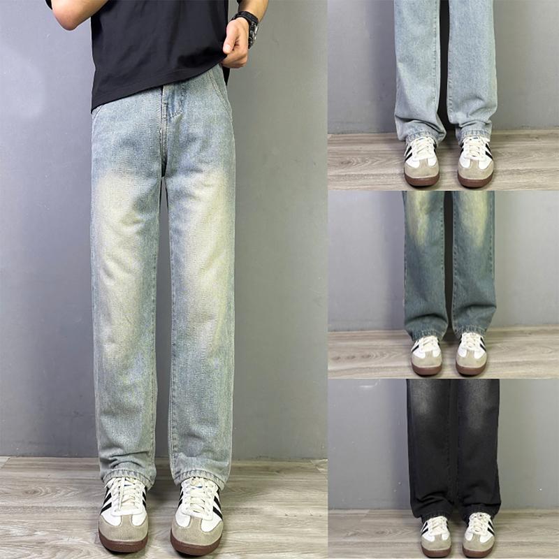  Quần jean nam nữ ống suông rộng trẻ trung năng động Quần ống rộng Menswear Pants Có Túi 