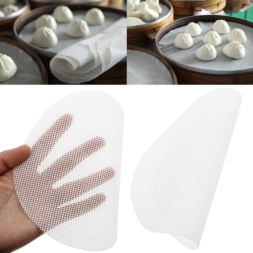 Eco-friendly Kitchen Accessories Non-Stick Silicone Mat Dim Sum Paper Steamer Pad Cooking Tools