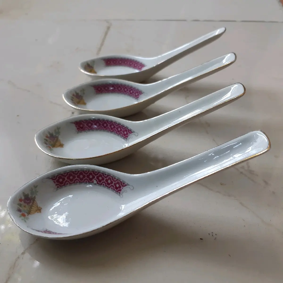 Sendok Keramik Motif Flora