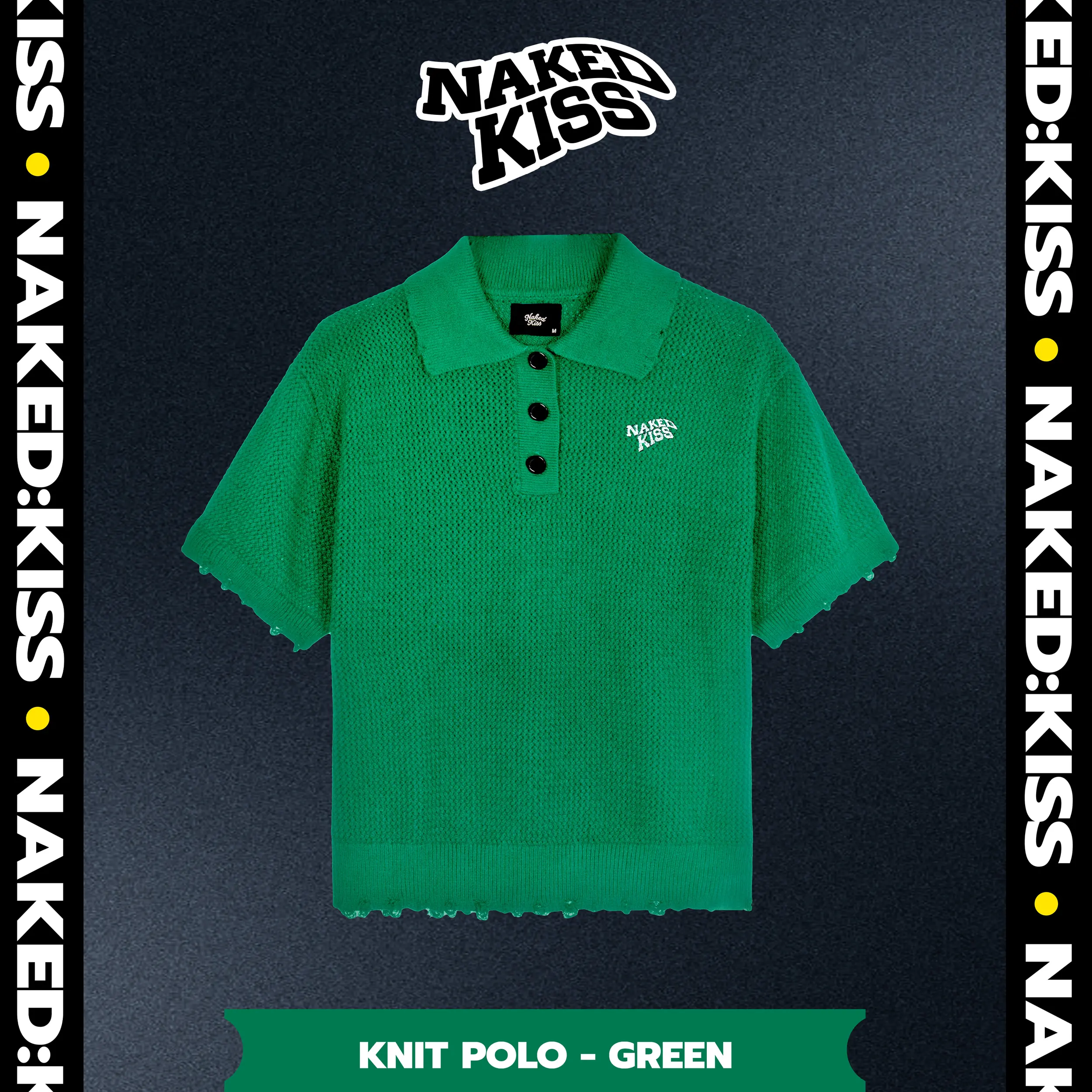 Áo Dệt kim NakedKiss Knit Polo Green | Regular Fit | NAKEDKISS