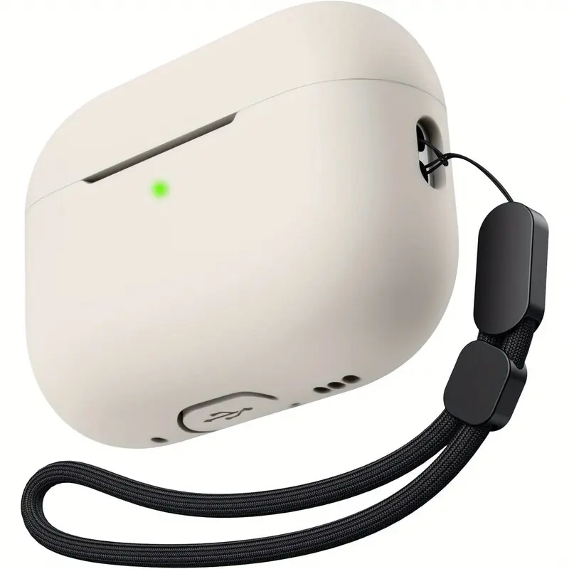 Ốp Cho AirPods Pro 2 2022, Ốp Silicon Mềm, Ốp Bảo Vệ Chống Sốc, Có Dây Đeo Buộc, Đèn LED Phía Trước, Màu Trắng Ngôi Sao, 1 Cái Phụ Kiện 0