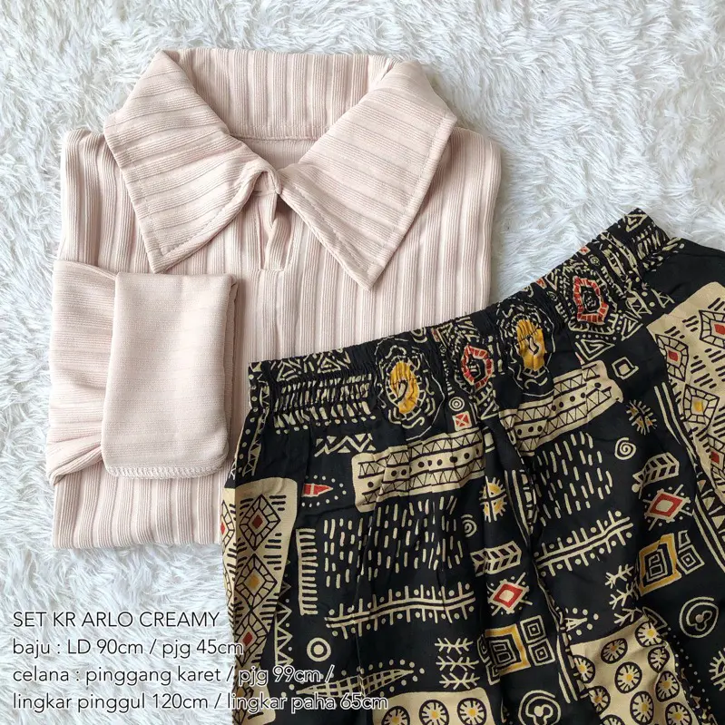 Set Baju Celana Wanita Setelan Panjang Wanita Nyaman Dewasa Katun 6