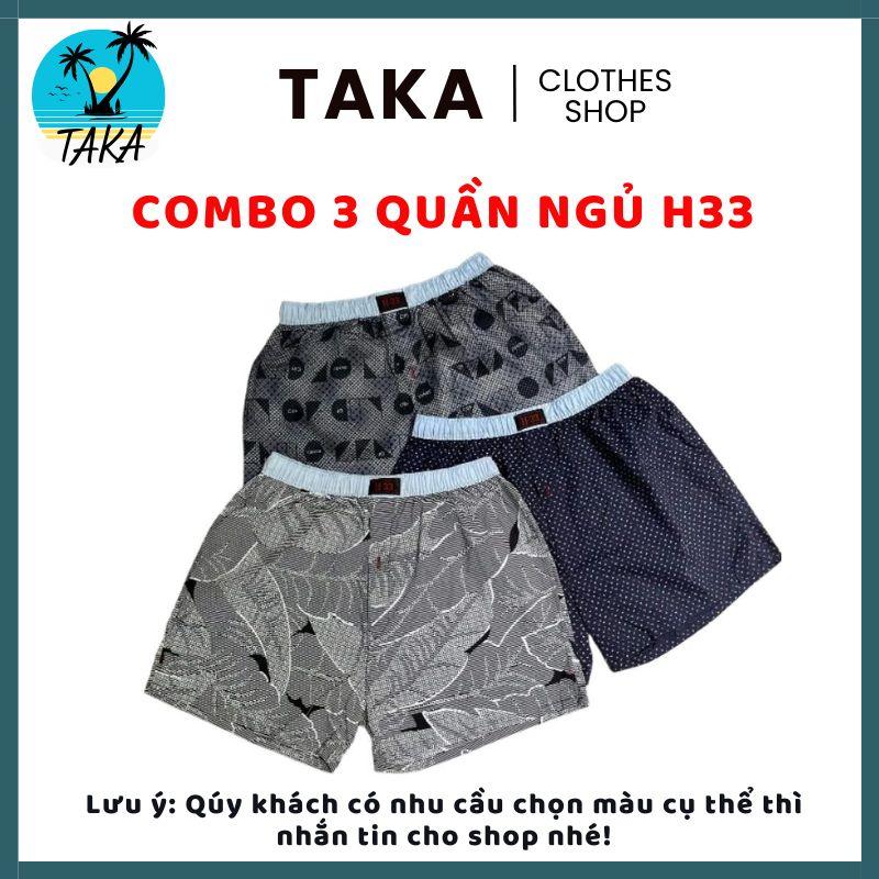 Combo 3 quần ngủ nam H33 KHÔNG TÚI chất liệu Kate mềm thoáng mát mặc nhà, đi biển Menswear Quần Boxer [Hàng Tốt Loại 1]