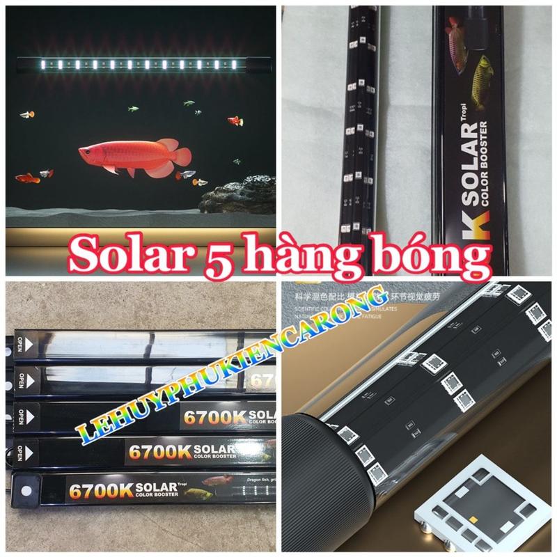 Đèn Solar 6700K 5 Hàng Bóng Sáng Rực Rỡ Công Nghệ Chíp 5054 Sản Xuất 2024 Mới nḣất Giành Cho Hồ Cá