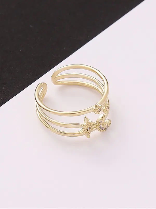 Elegant Sun & Moon & Star Design Cuff Ring, Fashion Accessories for Women & Girls, Trendy All-match & Exquisite Jewelry for Birthday Gift 3