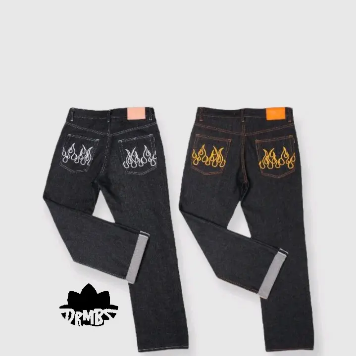 DRMBS DENIM SELVEDGE SHELTICH 14,5OZ BLACK INDIGO FLAME