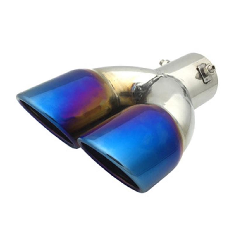 Product Introduction of Universal Car Exhaust Pipe Stainless Steel Dual Rear Noise Canceller Muffler Tail Pipe Double Outlet Tailpipe 36