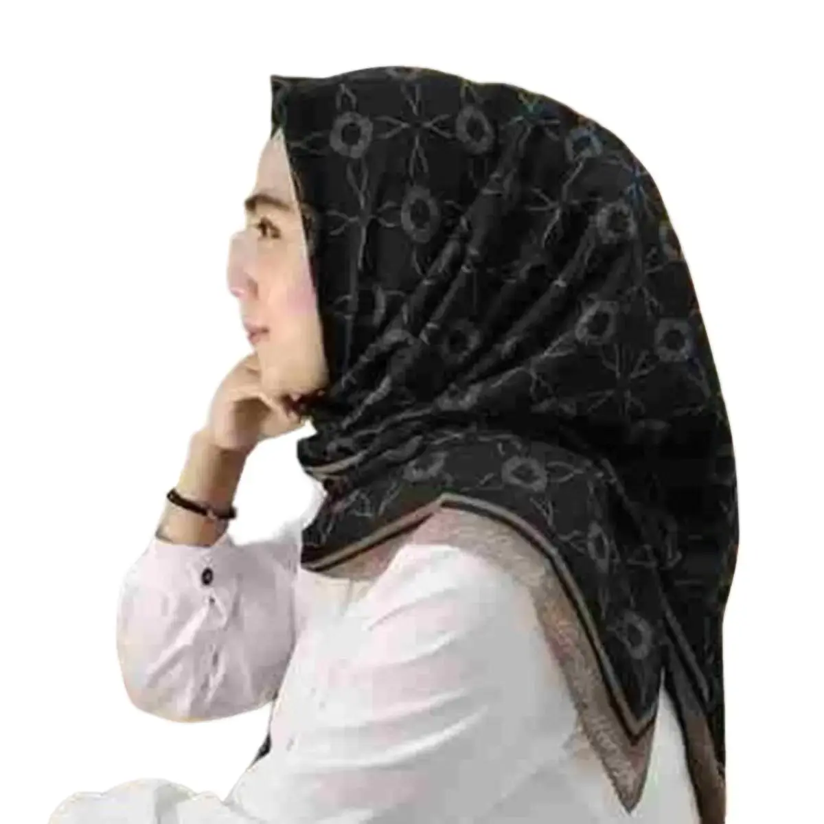 Hijab Segi Empat Motif Voal Premium The Best Seller Jilbab Voal Motif Premium Pernikahan Katun Poliester Kerudung Printing Muslim Square Mewah