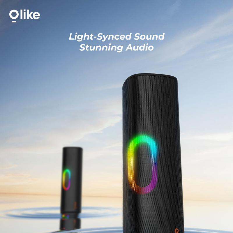 OLIKE SV1 COMBO SPEAKER RGB LIGHT BLUETOOTH PORTABLE STEREO TWS WIRELESS SLOT MEMORY MIC Lighting Telepon Bass karaoke 2