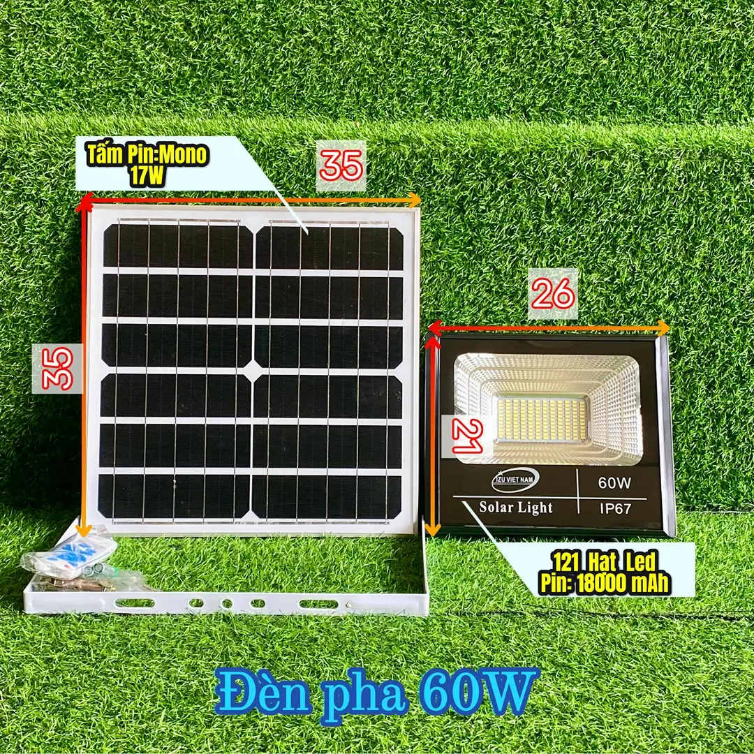 TL - ĐÈN PHA 60W - NĂNG LƯỢNG MẶT TRỜI
