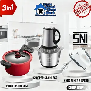 HSH COD COMBO PANCI PRESTO (PANCI PRESTO 22CM,BLENDER CHOPPER,HAND MIXER) Multifungsi Stainless