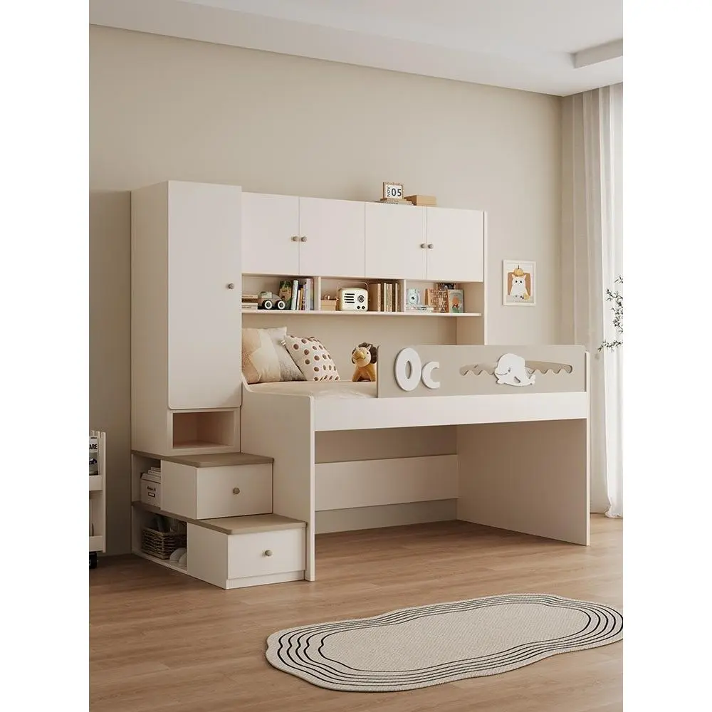 [Pre-order]Combination with and cabinet, cream style small apartment, children's multifunctional storage desk