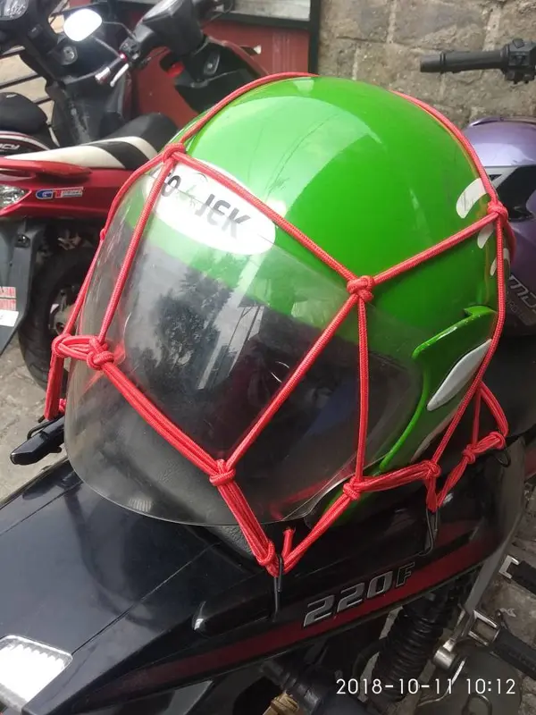 Jaring Helm Jaring Barang Motor - HITAM MERAH BIRU 1