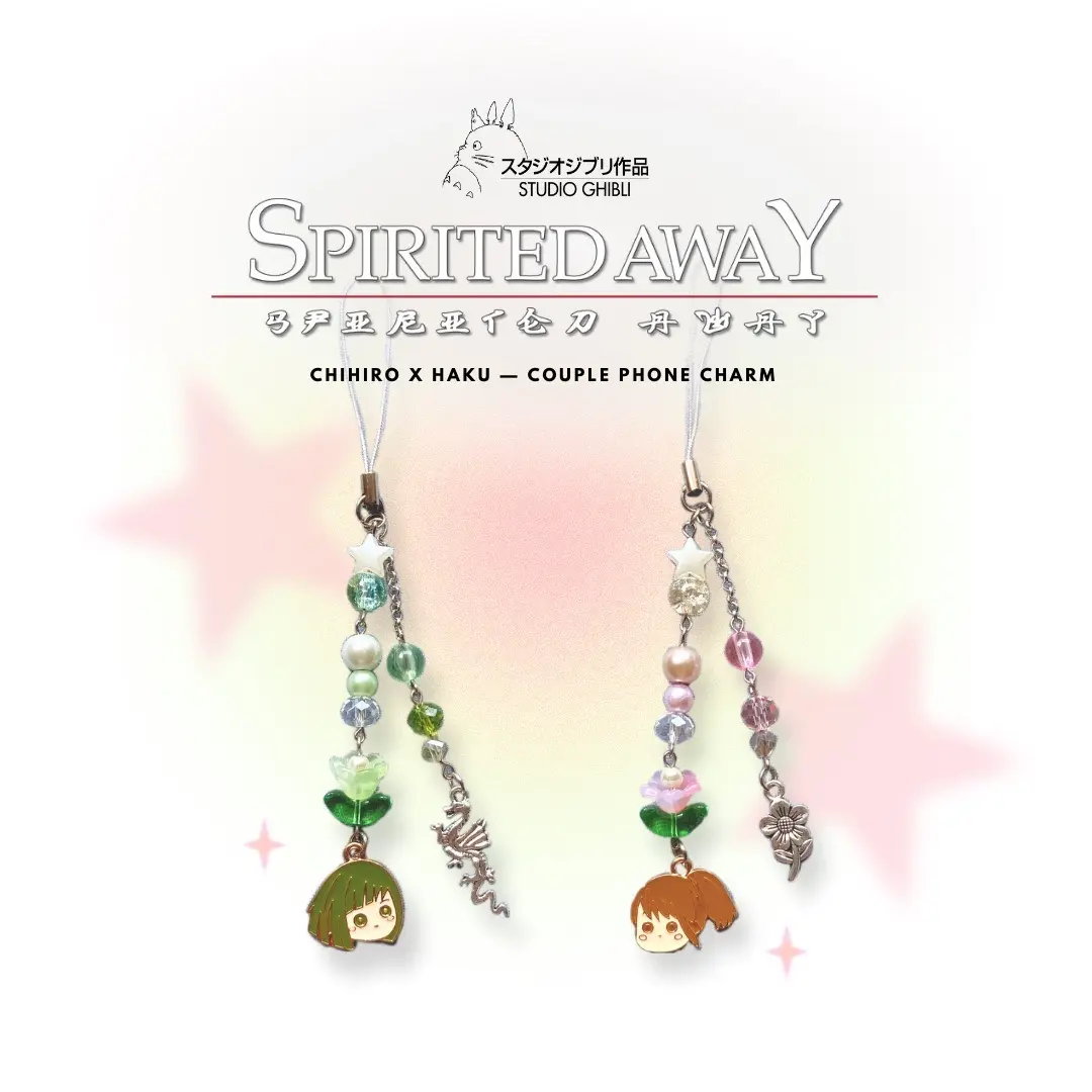 Ghibli Spirited Away: Chihiro x Haku Beads Couple Phone Charm / Phone Strap / Gantungan HP Manik Manik by Kilau Pernik