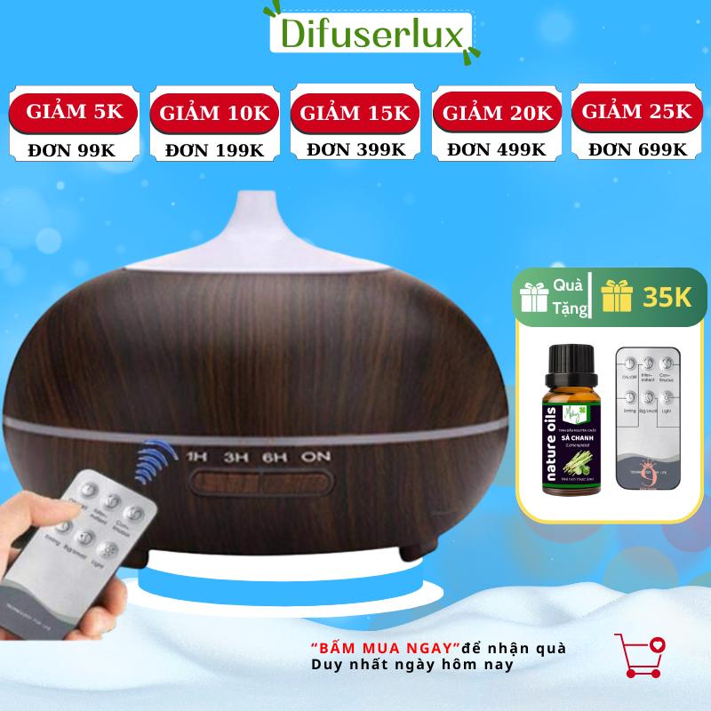  Máy xông tinh dầu bí ngô 550ml có đèn led 7 màu khuếch tán phun tinh dầu - DIFFUSER LUX Tạo Độ Ẩm Phun Sương Máy Khuếch Tán Tinh Dầu 